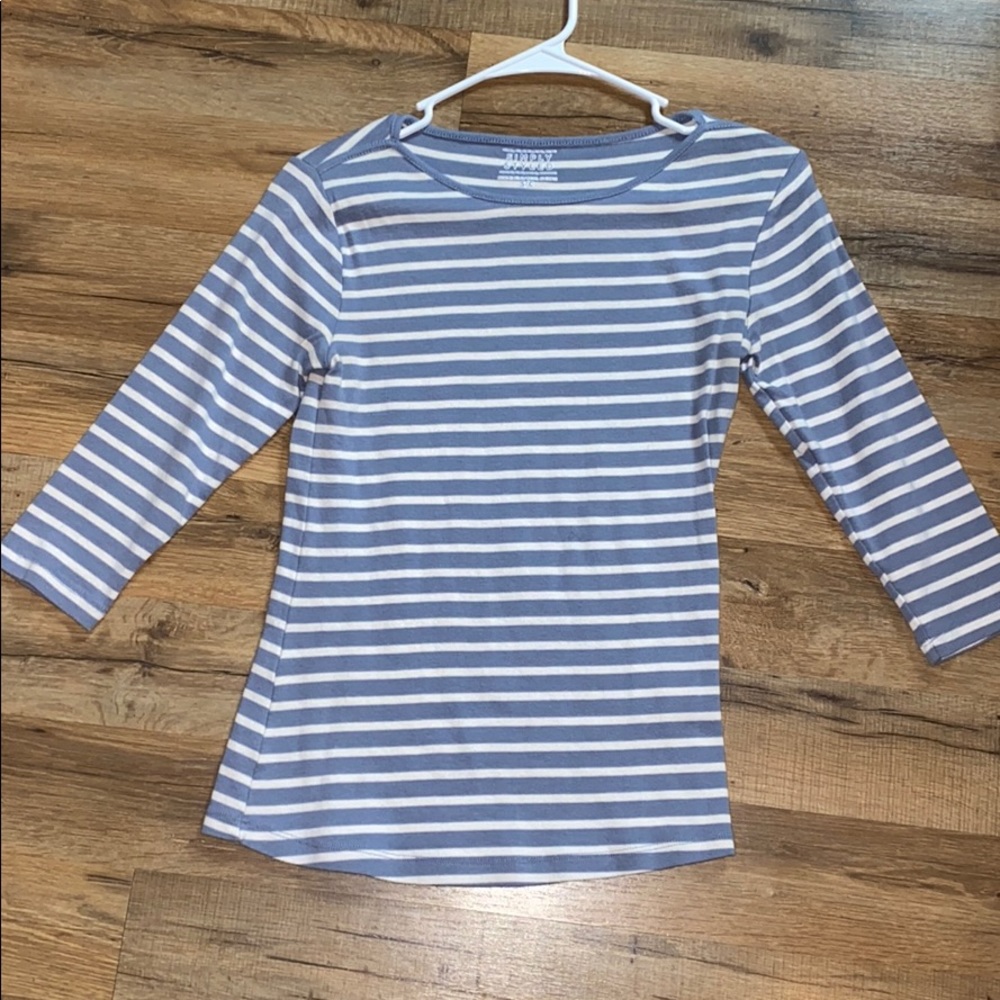 Baby blue stripped long sleeve shirt